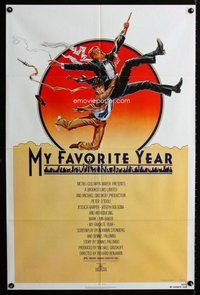 b326 MY FAVORITE YEAR one-sheet movie poster '82 Peter O'Toole, Alvin art!