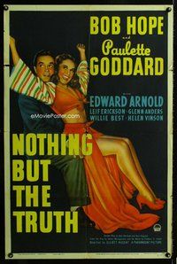 b336 NOTHING BUT THE TRUTH one-sheet movie poster '41 Bob Hope, Goddard