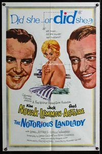 b337 NOTORIOUS LANDLADY one-sheet movie poster '62 Kim Novak, Jack Lemmon