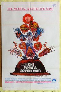 b339 OH WHAT A LOVELY WAR one-sheet movie poster '69 rare artwork style!