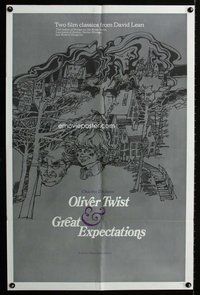 b240 GREAT EXPECTATIONS/OLIVER TWIST one-sheet movie poster '70s