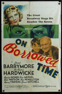 b343 ON BORROWED TIME style C one-sheet movie poster '39 Lionel Barrymore