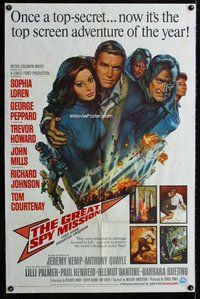 b349 OPERATION CROSSBOW one-sheet movie poster '65 The Great Spy Mission!