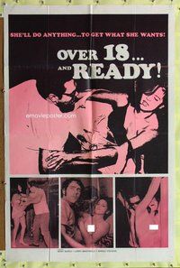 b353 OVER 18 & READY one-sheet movie poster '69 she gets what she wants!