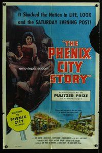 b361 PHENIX CITY STORY one-sheet movie poster '55 classic film noir!