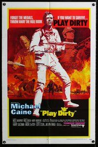 b364 PLAY DIRTY int'l one-sheet movie poster '69 Michael Caine, English!