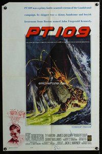 b373 PT 109 one-sheet movie poster '63 Cliff Robertson as J.F.K.
