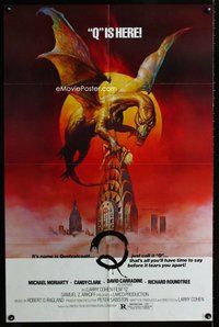 b375 Q one-sheet movie poster '82 great Boris Vallejo fantasy artwork!