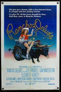 b379 RANCHO DELUXE style B one-sheet movie poster '75 Bridges, Waterston