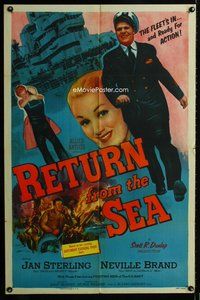 b383 RETURN FROM THE SEA one-sheet movie poster '54 Jan Sterling, Brand