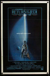 b385 RETURN OF THE JEDI one-sheet movie poster '83 George Lucas classic!