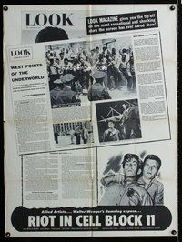 b390 RIOT IN CELL BLOCK 11 30x40 one-sheet movie poster '54 Look Magazine!