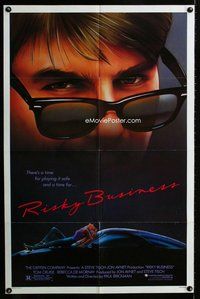 b393 RISKY BUSINESS one-sheet movie poster '83 Tom Cruise, De Mornay