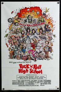 b396 ROCK 'N' ROLL HIGH SCHOOL one-sheet movie poster '79 The Ramones!