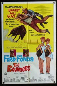 b404 ROUNDERS one-sheet movie poster '65 Glenn Ford, Henry Fonda