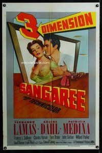 b030 SANGAREE one-sheet movie poster '53 3D Fernando Lamas, Arlene Dahl