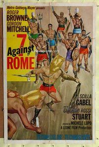 b422 SEVEN SLAVES AGAINST THE WORLD int'l one-sheet movie poster '65