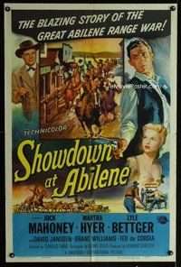 b428 SHOWDOWN AT ABILENE one-sheet movie poster '56 Jock Mahoney, Hyer