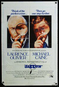 b433 SLEUTH one-sheet movie poster '72 Laurence Olivier, Michael Caine