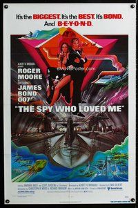 b009 SPY WHO LOVED ME one-sheet movie poster '77 James Bond, Bob Peak art!