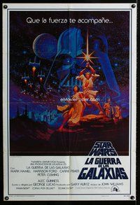 b444 STAR WARS Spanish/U.S. 1sh '77 George Lucas classic sci-fi epic, art by Greg & Tim Hildebrandt!