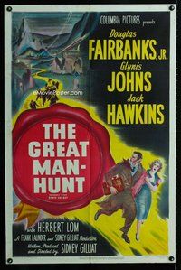 b447 STATE SECRET one-sheet movie poster '50 Fairbanks, Great Man Hunt!