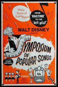 b468 SYMPOSIUM ON POPULAR SONGS one-sheet movie poster '62 Ludwig Von Drake
