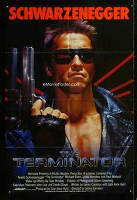 b478 TERMINATOR int'l one-sheet movie poster '84 Schwarzenegger, no tagline