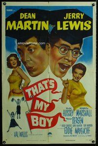 b484 THAT'S MY BOY one-sheet movie poster '51 Dean Martin, Jerry Lewis