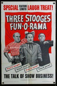 b494 THREE STOOGES FUN-O-RAMA one-sheet movie poster '59 Larry, Moe & Joe