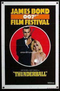 b008 JAMES BOND 007 FILM FESTIVAL style B 1sh '75 Sean Connery w/sexy girl, Thunderball!