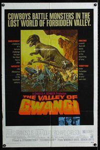 b521 VALLEY OF GWANGI one-sheet movie poster '69 Harryhausen, dinosaurs!