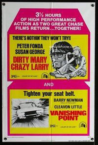 b522 VANISHING POINT/DIRTY MARY CRAZY LARRY one-sheet movie poster '75