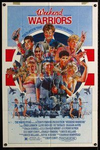 b535 WEEKEND WARRIORS one-sheet movie poster '86 Drew Struzan artwork!