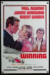 b548 WINNING one-sheet movie poster '69 Paul Newman, Indy car racing!