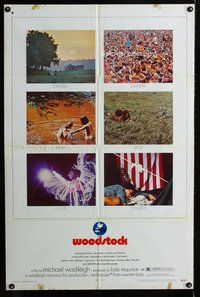 b554 WOODSTOCK one-sheet movie poster '70 classic rock & roll concert!