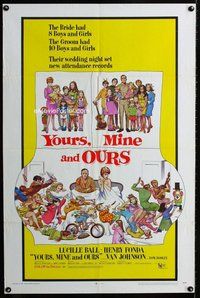 b567 YOURS, MINE & OURS one-sheet movie poster '68 Fonda, Frazetta art!