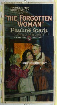 c018 FORGOTTEN WOMAN three-sheet movie poster '21 Pauline Stark stone litho