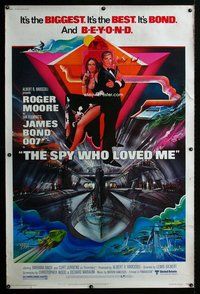 c066 SPY WHO LOVED ME forty by sixty movie poster '77 Moore as James Bond!