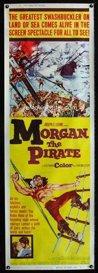 c040 MORGAN THE PIRATE #2 door panel movie poster '61 Steve Reeves