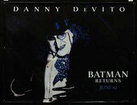 c051 BATMAN RETURNS subway movie poster '92 DeVito as Penguin!