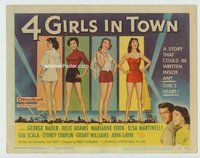 d010 4 GIRLS IN TOWN movie title lobby card '56 sexy Julie Adams plus 3!