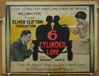 d011 6 CYLINDER LOVE movie title lobby card '23 early automobile romance!