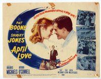 d026 APRIL LOVE movie title lobby card '57 Pat Boone loves Shirley Jones!