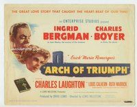 d027 ARCH OF TRIUMPH movie title lobby card '47 Ingrid Bergman, Boyer