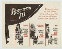 d042 BOCCACCIO '70 movie title lobby card '62 Fellini, Loren, Ekberg