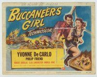 d050 BUCCANEER'S GIRL movie title lobby card '50 sexy Yvonne DeCarlo!