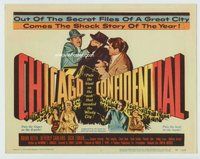 d059 CHICAGO CONFIDENTIAL movie title lobby card '57 Brian Keith, Garland