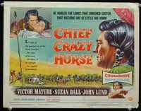 d060 CHIEF CRAZY HORSE movie title lobby card '55 Mature, Native Americans
