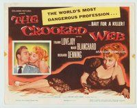 d077 CROOKED WEB movie title lobby card '55 bad girl Mari Blanchard, noir!